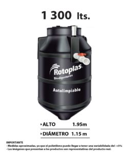 Biodigestor Autolimpiable 1300 litros