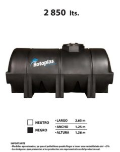 TANQUE HORIZONTAL NODRIZA 2,850 LITROS Ref. 20%