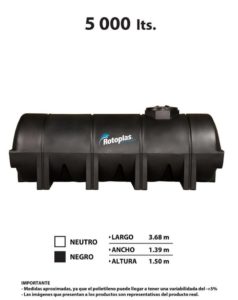 TANQUES HORIZONTALES PARA AGUA 5,000 LITROS Ref. 20%